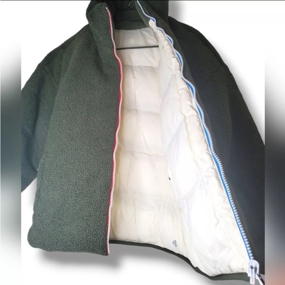 NWT Four Laps Polar Quilted Sherpa Reversible Jacket in Thyme/White Sz S - Picture 4 of 6